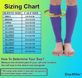 img 3 attached to 🦵 Doc Miller Calf Compression Sleeve - 1 Pair, 30-40 mmHg for Venous Insufficiency, Surgery Recovery, Shin Splints, Varicose Veins Support