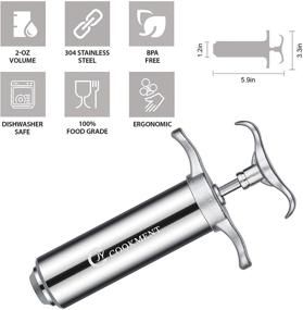 img 1 attached to JY COOKMENT 2-oz Meat Injector Syringe: High-Quality Stainless Steel Marinade Flavor Barrel with Professional Needles, Brushes, and Silicone O-Rings