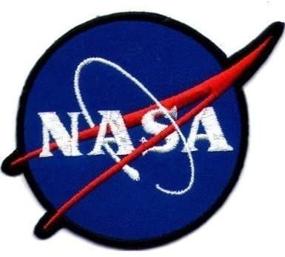 img 1 attached to 🚀 NASA Space Blue Shuttle Appliques Hat Cap Polo Backpack Clothing Jacket Shirt Embroidered Patch #3 - Iron On/Sew On DIY