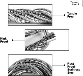 img 1 attached to 🚿 Durable, Kink-Free 59IN Stainless Steel Shower Hose Replacement with Flexible Head - Get the Ultimate Showering Experience!