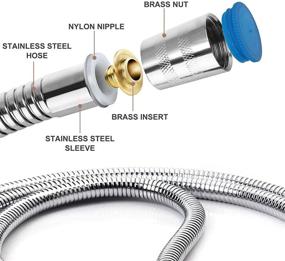 img 3 attached to 🚿 Durable, Kink-Free 59IN Stainless Steel Shower Hose Replacement with Flexible Head - Get the Ultimate Showering Experience!