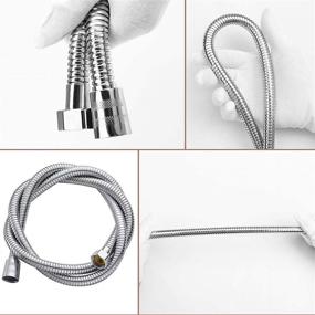 img 2 attached to 🚿 Durable, Kink-Free 59IN Stainless Steel Shower Hose Replacement with Flexible Head - Get the Ultimate Showering Experience!