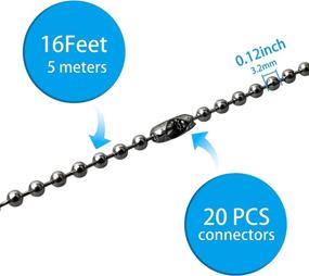 img 3 attached to Enhance your Fan's Reach with YeeBeny 192 Inch Fan Pull Chain Extension - Includes 25 Metal Connectors for Easy Installation - Premium Stainless Steel Bead Chain (3.2mm Diameter) - Stylish Dark Gray Finish