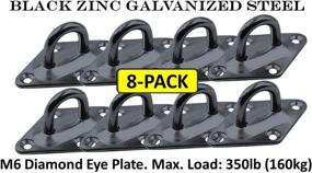 img 3 attached to 🔗 Branded Boards Heavy Duty M6 Ceiling Hook Diamond Pad Eye Plate, 304 Stainless Steel and Black Zinc Galvanized Steel Corrosion Resistant, Pack of 8 (Black, M6)