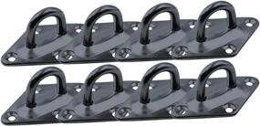 img 4 attached to 🔗 Branded Boards Heavy Duty M6 Ceiling Hook Diamond Pad Eye Plate, 304 Stainless Steel and Black Zinc Galvanized Steel Corrosion Resistant, Pack of 8 (Black, M6)