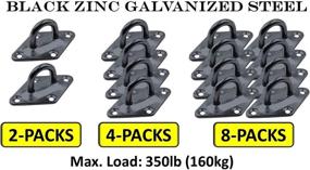 img 1 attached to 🔗 Branded Boards Heavy Duty M6 Ceiling Hook Diamond Pad Eye Plate, 304 Stainless Steel and Black Zinc Galvanized Steel Corrosion Resistant, Pack of 8 (Black, M6)