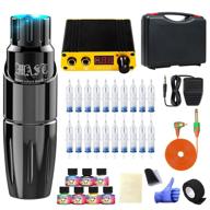 🐉 dragonhawk complete rotary tattoo pen machine kit, mast tour tattoo permanent makeup pen machine with 20pcs cartridges needles, power supply, color inks, and carry case - 366h logo