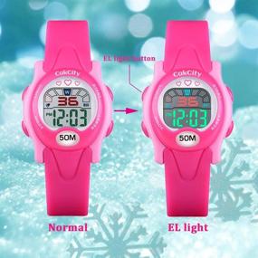 img 1 attached to 🕒 CakCity Kids Watch Digital Waterproof for Girls and Boys - Cute LED Watches with Luminous Alarm Stopwatch Wrist Watch for Little Children Aged 3-10 Years