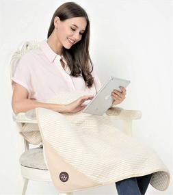 img 4 attached to 👶 Organic Cotton Cream Baby Blanket: Radia Smart 5G Anti-Radiation Shield, EMF Protection, Pregnancy Belly Shielding, 35”x30