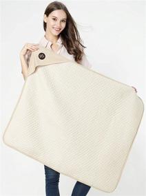 img 1 attached to 👶 Organic Cotton Cream Baby Blanket: Radia Smart 5G Anti-Radiation Shield, EMF Protection, Pregnancy Belly Shielding, 35”x30