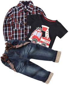 img 4 attached to 👦 Boys' Clothing Set: Mary Handsome Outfit with T-Shirt and Suspender