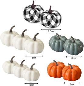 img 3 attached to 🎃 12 PCS White Blue Orange Artificial Rustic Pumpkins Decor for Fall, Halloween, Thanksgiving, Harvest Embellishing, and Displaying