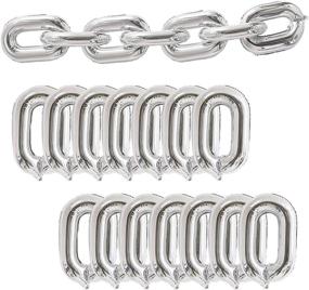 img 4 attached to Creaides 24 Pcs Chain Balloons: Stylish 16 Inch Silver Links 🎈 Balloons for 80s 90s Hip Hop Themed Party, Birthday, Wedding, and Graduation Decoration