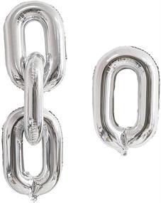 img 1 attached to Creaides 24 Pcs Chain Balloons: Stylish 16 Inch Silver Links 🎈 Balloons for 80s 90s Hip Hop Themed Party, Birthday, Wedding, and Graduation Decoration