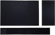 🍹 imiyoku bar mat set: premium rubber spill mat for cocktail bartending, coffee bars, or countertops - glass drying mat included - black (18"x12" + 23"x3" + 12"x6") logo