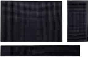 img 4 attached to 🍹 IMIYOKU Bar Mat Set: Premium Rubber Spill Mat for Cocktail Bartending, Coffee Bars, or Countertops - Glass Drying Mat Included - BLACK (18"x12" + 23"x3" + 12"x6")