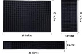 img 2 attached to 🍹 IMIYOKU Bar Mat Set: Premium Rubber Spill Mat for Cocktail Bartending, Coffee Bars, or Countertops - Glass Drying Mat Included - BLACK (18"x12" + 23"x3" + 12"x6")