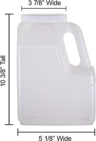 img 1 attached to 🔒 Pinnacle Mercantile Square 1.25 Gallon Plastic Bottles w/ Screw-On Lids (2-Pack) for Dry Goods and Food Storage, Ideal for Kitchen, Pantry, Bathroom Uses, Food-Grade Safe, Heavy-Duty HDPE Containers