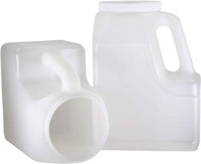 img 2 attached to 🔒 Pinnacle Mercantile Square 1.25 Gallon Plastic Bottles w/ Screw-On Lids (2-Pack) for Dry Goods and Food Storage, Ideal for Kitchen, Pantry, Bathroom Uses, Food-Grade Safe, Heavy-Duty HDPE Containers