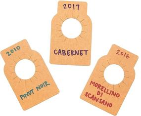 img 1 attached to 🍷 Enhance Your Wine Cellar Organization with Kraft Wine Bottle Label Tags 300 Pack (3.5 x 2.25)