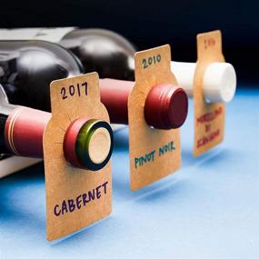 img 2 attached to 🍷 Enhance Your Wine Cellar Organization with Kraft Wine Bottle Label Tags 300 Pack (3.5 x 2.25)