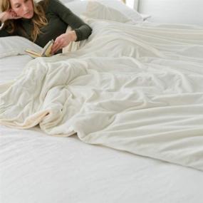 img 3 attached to 🛌 Duvet Cover for Adult Weighted Blankets 60" x 80" - Minky Removable Duvet Cover (Ivory, Extra Large Size)
