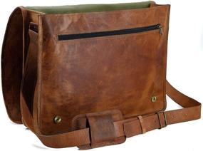 img 2 attached to 👜 Handmade Leather Laptop Messenger Bag - 18 Inch Satchel Computer Bags for Men and Women