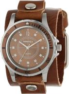 ⌚ часы коллекции nemesis women's brown на кожаном ремешке с камнями - bgb092b логотип