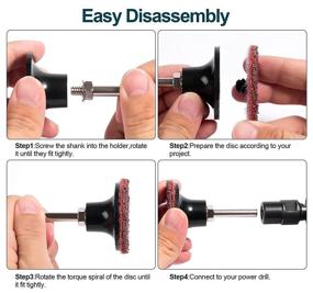 img 3 attached to 🪚 S SATC 46PCS 2 Inch Roloc Discs - Quick Change Discs + 1pcs 1/4'' Holder - Surface Conditioning Discs Fine, Medium, Coarse for Die Grinder - Surface Strip, Grind, Polish, Burr Finish - Rust, Paint Removal