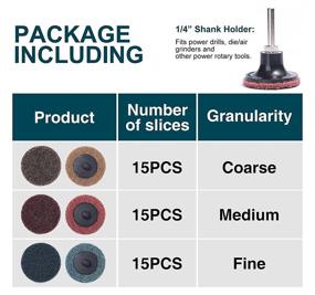 img 2 attached to 🪚 S SATC 46PCS 2 Inch Roloc Discs - Quick Change Discs + 1pcs 1/4'' Holder - Surface Conditioning Discs Fine, Medium, Coarse for Die Grinder - Surface Strip, Grind, Polish, Burr Finish - Rust, Paint Removal