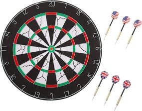 img 4 attached to 🎯 TG Trademark Games Double-Sided Flocked Dart Board: Regulation Size Tournament Set with Steel Tip Darts – Indoor Play 15-FD181