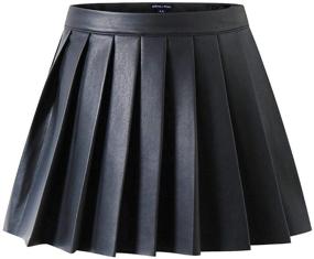 img 4 attached to 🏻 Chic Leather Pleated Skirts for Girls, 6Y Girls' Casual Clothing