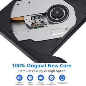 img 1 attached to USB 3.0 Slim DVD Writer Rewriter Burner External CD 📀 Drive High Speed Data Transfer for Desktop/Laptop/Linux/Mac OS/Windows10/8/7 (2021 Upgrade, Black)