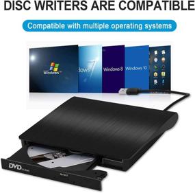 img 2 attached to USB 3.0 Slim DVD Writer Rewriter Burner External CD 📀 Drive High Speed Data Transfer for Desktop/Laptop/Linux/Mac OS/Windows10/8/7 (2021 Upgrade, Black)