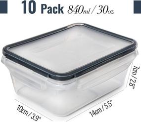 img 3 attached to Fullstar 10-Pack Food Storage Containers (30 oz), BPA-Free Plastic with Lids, Leak-proof and Airtight Reusable Tupperware for Meal Prep, Lunches, and Kitchen Organization Storage