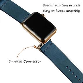 img 1 attached to Vintage Leather Bands Compatible With Apple Watch Band 38Mm 40Mm 42Mm 44Mm