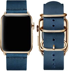 img 3 attached to Vintage Leather Bands Compatible With Apple Watch Band 38Mm 40Mm 42Mm 44Mm