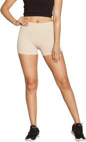 img 4 attached to 🩲 Super Stretch Seamless Ribbed Slip Shorts: Enhance Your Urban Look, Perfect for Dresses and Workouts