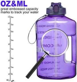img 3 attached to SLUXKE 1 Gallon Water Bottle with Straw and Motivational Time Marker: Stay Hydrated with this Large 128OZ Silicone Straw Water Bottle for Fitness and Sports