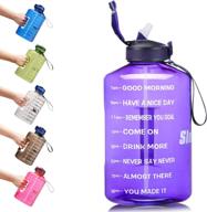 sluxke 1 gallon water bottle with straw and motivational time marker: stay hydrated with this large 128oz silicone straw water bottle for fitness and sports logo