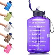 sluxke 1 gallon water bottle with straw and motivational time marker: stay hydrated with this large 128oz silicone straw water bottle for fitness and sports логотип