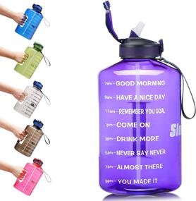 img 4 attached to SLUXKE 1 Gallon Water Bottle with Straw and Motivational Time Marker: Stay Hydrated with this Large 128OZ Silicone Straw Water Bottle for Fitness and Sports