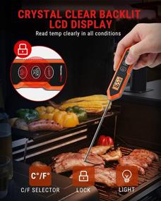 img 1 attached to 🌡️ ThermoPro TP15H Waterproof Instant Read Food Thermometer: Digital Meat Thermometer with Backlight & Calibration for Cooking, Liquids, Candy, BBQ, Oven, Turkey