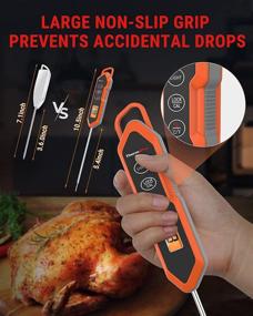 img 2 attached to 🌡️ ThermoPro TP15H Waterproof Instant Read Food Thermometer: Digital Meat Thermometer with Backlight & Calibration for Cooking, Liquids, Candy, BBQ, Oven, Turkey