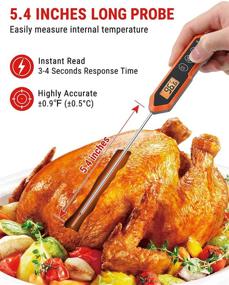 img 3 attached to 🌡️ ThermoPro TP15H Waterproof Instant Read Food Thermometer: Digital Meat Thermometer with Backlight & Calibration for Cooking, Liquids, Candy, BBQ, Oven, Turkey