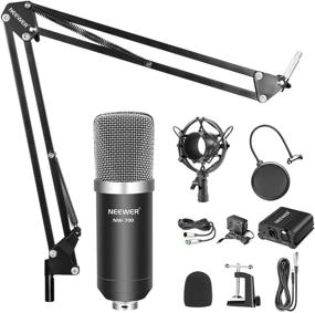 img 3 attached to 🎙️ Neewer NW-700 Pro Condenser Mic & NW-35 Boom Arm Stand Set with XLR Cable, Mounting Clamp & NW-3 Pop Filter, 48V Phantom Power Supply Kit