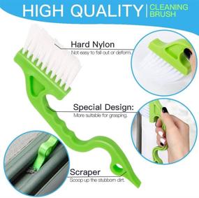 img 2 attached to 🧹 Set of 5 Hand-held Groove Gap Cleaning Tools - FANDAMEI 4PCS Window Door Sliding Track Cleaning Brush with 1PCS Dustpan Cleaning Brushes - Ideal Home Kitchen Cleaning Brush Tool