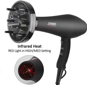 img 1 attached to 💨 Hair Dryer 1875W with Negative Ionic Technology, Fast Drying, Low Noise, Salon Hair Dryers with Diffuser, Concentrator, Styling Pik, 2 Speeds, and 3 Heat Settings