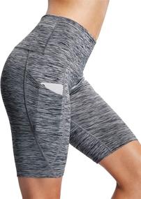 img 1 attached to 🩲 Neleus Women's High Waist Yoga Shorts with Tummy Control, Pocket & Compression – Perfect for Workout and Running