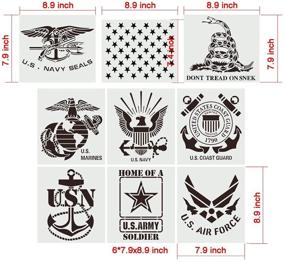 img 3 attached to Reusable 9-Style Plastic Military Stencil Template – Ideal for DIY Drawing, Painting, and Crafts on Plastic, Wood, Walls, and More!